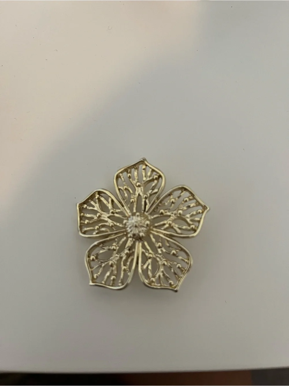 Gerry’s Gold Floral Filigree Brooch - Women’s Flower Pin